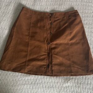 Hollister Faux suede button up skirt